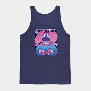 Bigfoot Vaporwave Virtual Reality Videogames Tank Top